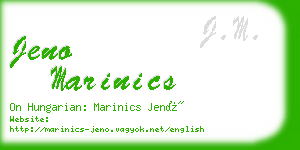 jeno marinics business card